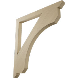 Ekena Millwork - BKTUR035X44X48LEC06RCPR - Timberthane Faux Wood Legacy Style Bracket, Slat Ends, 3 1/2"W x 44"D x 48"H, Primed Tan