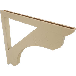 Ekena Millwork - BKTUR035X48X48LEC06RCPR - Timberthane Faux Wood Legacy Style Bracket, Slat Ends, 3 1/2"W x 48"D x 48"H, Primed Tan