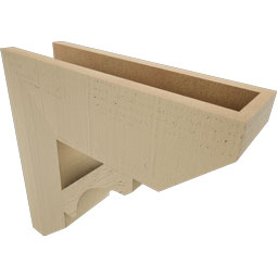 Ekena Millwork - BKTUR055X18X18LEC06RCPR - Timberthane Faux Wood Legacy Style Bracket, Slat Ends, 5 1/2"W x 18"D x 18"H, Primed Tan