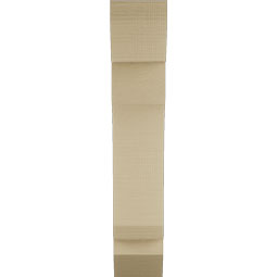 Ekena Millwork - BKTUR055X18X30LEC06RCPR - Timberthane Faux Wood Legacy Style Bracket, Slat Ends, 5 1/2"W x 18"D x 30"H, Primed Tan