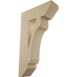 Ekena Millwork - BKTUR055X18X30LEC06RCPR - Timberthane Faux Wood Legacy Style Bracket, Slat Ends, 5 1/2"W x 18"D x 30"H, Primed Tan