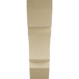 Ekena Millwork - BKTUR055X20X20LEC06RCPR - Timberthane Faux Wood Legacy Style Bracket, Slat Ends, 5 1/2"W x 20"D x 20"H, Primed Tan