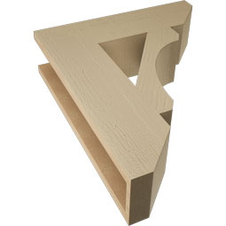 Ekena Millwork - BKTUR055X20X24LEC06RCPR - Timberthane Faux Wood Legacy Style Bracket, Slat Ends, 5 1/2"W x 20"D x 24"H, Primed Tan