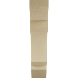 Ekena Millwork - BKTUR055X22X26LEC06RCPR - Timberthane Faux Wood Legacy Style Bracket, Slat Ends, 5 1/2"W x 22"D x 26"H, Primed Tan