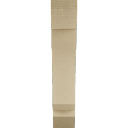 Ekena Millwork - BKTUR055X22X30LEC06RCPR - Timberthane Faux Wood Legacy Style Bracket, Slat Ends, 5 1/2"W x 22"D x 30"H, Primed Tan