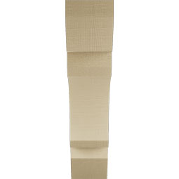 Ekena Millwork - BKTUR055X24X24LEC06RCPR - Timberthane Faux Wood Legacy Style Bracket, Slat Ends, 5 1/2"W x 24"D x 24"H, Primed Tan