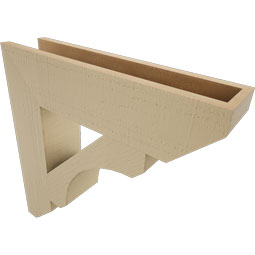 Ekena Millwork - BKTUR055X24X24LEC06RCPR - Timberthane Faux Wood Legacy Style Bracket, Slat Ends, 5 1/2"W x 24"D x 24"H, Primed Tan