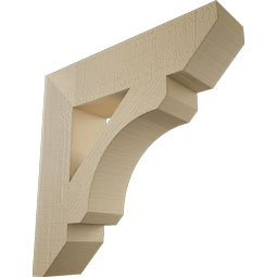 Ekena Millwork - BKTUR055X24X24LEC06RCPR - Timberthane Faux Wood Legacy Style Bracket, Slat Ends, 5 1/2"W x 24"D x 24"H, Primed Tan