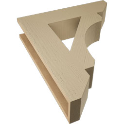 Ekena Millwork - BKTUR055X24X28LEC06RCPR - Timberthane Faux Wood Legacy Style Bracket, Slat Ends, 5 1/2"W x 24"D x 28"H, Primed Tan