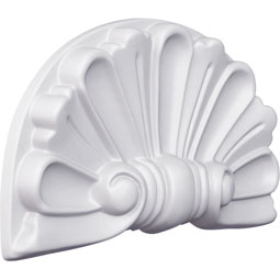 Ekena Millwork - ONL09X05X01SH - Endurathane Modern Shell Onlay, 9"W x 5 3/8"H x 1 1/8"D, Factory Primed