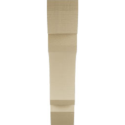 Ekena Millwork - BKTUR055X26X26LEC06RCPR - Timberthane Faux Wood Legacy Style Bracket, Slat Ends, 5 1/2"W x 26"D x 26"H, Primed Tan