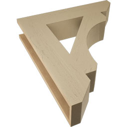Ekena Millwork - BKTUR055X26X30LEC06RCPR - Timberthane Faux Wood Legacy Style Bracket, Slat Ends, 5 1/2"W x 26"D x 30"H, Primed Tan