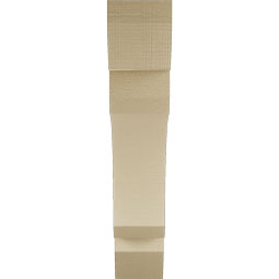 Ekena Millwork - BKTUR055X28X28LEC06RCPR - Timberthane Faux Wood Legacy Style Bracket, Slat Ends, 5 1/2"W x 28"D x 28"H, Primed Tan
