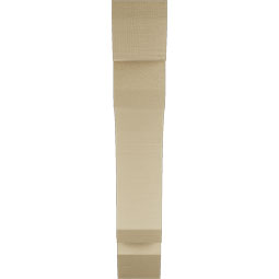 Ekena Millwork - BKTUR055X28X32LEC06RCPR - Timberthane Faux Wood Legacy Style Bracket, Slat Ends, 5 1/2"W x 28"D x 32"H, Primed Tan