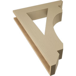 Ekena Millwork - BKTUR055X30X42LEC06RCPR - Timberthane Faux Wood Legacy Style Bracket, Slat Ends, 5 1/2"W x 30"D x 42"H, Primed Tan