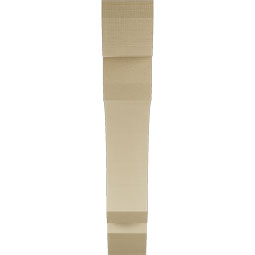 Ekena Millwork - BKTUR055X32X32LEC06RCPR - Timberthane Faux Wood Legacy Style Bracket, Slat Ends, 5 1/2"W x 32"D x 32"H, Primed Tan