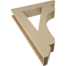 Ekena Millwork - BKTUR055X32X44LEC06RCPR - Timberthane Faux Wood Legacy Style Bracket, Slat Ends, 5 1/2"W x 32"D x 44"H, Primed Tan