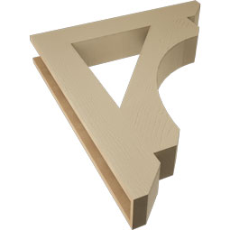 Ekena Millwork - BKTUR055X34X40LEC06RCPR - Timberthane Faux Wood Legacy Style Bracket, Slat Ends, 5 1/2"W x 34"D x 40"H, Primed Tan