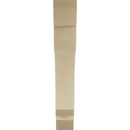Ekena Millwork - BKTUR055X36X36LEC06RCPR - Timberthane Faux Wood Legacy Style Bracket, Slat Ends, 5 1/2"W x 36"D x 36"H, Primed Tan