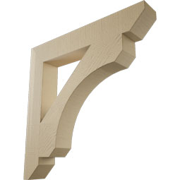 Ekena Millwork - BKTUR055X36X36LEC06RCPR - Timberthane Faux Wood Legacy Style Bracket, Slat Ends, 5 1/2"W x 36"D x 36"H, Primed Tan