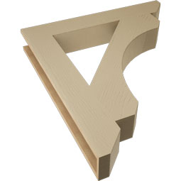 Ekena Millwork - BKTUR055X36X40LEC06RCPR - Timberthane Faux Wood Legacy Style Bracket, Slat Ends, 5 1/2"W x 36"D x 40"H, Primed Tan