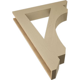 Ekena Millwork - BKTUR055X36X48LEC06RCPR - Timberthane Faux Wood Legacy Style Bracket, Slat Ends, 5 1/2"W x 36"D x 48"H, Primed Tan