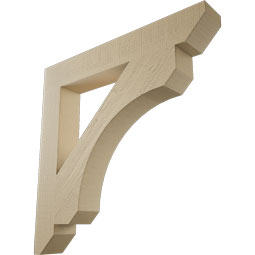 Ekena Millwork - BKTUR055X38X38LEC06RCPR - Timberthane Faux Wood Legacy Style Bracket, Slat Ends, 5 1/2"W x 38"D x 38"H, Primed Tan