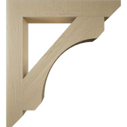 Ekena Millwork - BKTUR055X38X42LEC06RCPR - Timberthane Faux Wood Legacy Style Bracket, Slat Ends, 5 1/2"W x 38"D x 42"H, Primed Tan