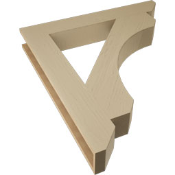 Ekena Millwork - BKTUR055X38X42LEC06RCPR - Timberthane Faux Wood Legacy Style Bracket, Slat Ends, 5 1/2"W x 38"D x 42"H, Primed Tan