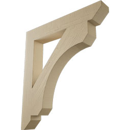 Ekena Millwork - BKTUR055X38X42LEC06RCPR - Timberthane Faux Wood Legacy Style Bracket, Slat Ends, 5 1/2"W x 38"D x 42"H, Primed Tan