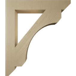Ekena Millwork - BKTUR055X38X44LEC06RCPR - Timberthane Faux Wood Legacy Style Bracket, Slat Ends, 5 1/2"W x 38"D x 44"H, Primed Tan