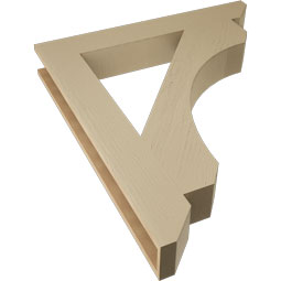 Ekena Millwork - BKTUR055X38X44LEC06RCPR - Timberthane Faux Wood Legacy Style Bracket, Slat Ends, 5 1/2"W x 38"D x 44"H, Primed Tan