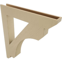 Ekena Millwork - BKTUR055X38X46LEC06RCPR - Timberthane Faux Wood Legacy Style Bracket, Slat Ends, 5 1/2"W x 38"D x 46"H, Primed Tan