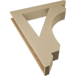 Ekena Millwork - BKTUR055X38X46LEC06RCPR - Timberthane Faux Wood Legacy Style Bracket, Slat Ends, 5 1/2"W x 38"D x 46"H, Primed Tan