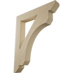 Ekena Millwork - BKTUR055X38X46LEC06RCPR - Timberthane Faux Wood Legacy Style Bracket, Slat Ends, 5 1/2"W x 38"D x 46"H, Primed Tan