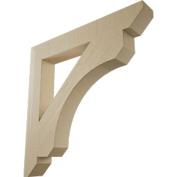 Ekena Millwork - BKTUR055X40X40LEC06RCPR - Timberthane Faux Wood Legacy Style Bracket, Slat Ends, 5 1/2"W x 40"D x 40"H, Primed Tan