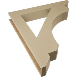 Ekena Millwork - BKTUR055X40X44LEC06RCPR - Timberthane Faux Wood Legacy Style Bracket, Slat Ends, 5 1/2"W x 40"D x 44"H, Primed Tan