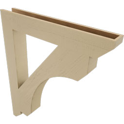 Ekena Millwork - BKTUR055X40X48LEC06RCPR - Timberthane Faux Wood Legacy Style Bracket, Slat Ends, 5 1/2"W x 40"D x 48"H, Primed Tan