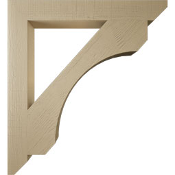 Ekena Millwork - BKTUR055X44X48LEC06RCPR - Timberthane Faux Wood Legacy Style Bracket, Slat Ends, 5 1/2"W x 44"D x 48"H, Primed Tan