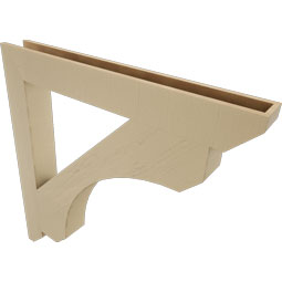 Ekena Millwork - BKTUR055X46X46LEC06RCPR - Timberthane Faux Wood Legacy Style Bracket, Slat Ends, 5 1/2"W x 46"D x 46"H, Primed Tan