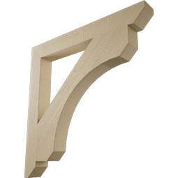 Ekena Millwork - BKTUR055X48X48LEC06RCPR - Timberthane Faux Wood Legacy Style Bracket, Slat Ends, 5 1/2"W x 48"D x 48"H, Primed Tan