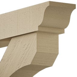 Ekena Millwork - BKTUROLEC00 - Timberthane Rough Cedar Faux Wood Legacy Traditional Bracket w/ Offset Brace