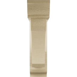 Ekena Millwork - BKTUR0352X14X14LEC01RCPR - Timberthane Faux Wood Legacy Style Bracket w/ Offset Brace, Traditional Ends, 3 1/2"W x 14"D x 14"H, Primed Tan