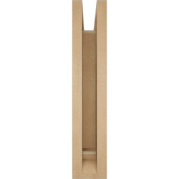 Ekena Millwork - BKTUR0352X14X18LEC01RCPR - Timberthane Faux Wood Legacy Style Bracket w/ Offset Brace, Traditional Ends, 3 1/2"W x 14"D x 18"H, Primed Tan