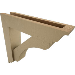 Ekena Millwork - BKTUROLEC00 - Timberthane Rough Cedar Faux Wood Legacy Traditional Bracket w/ Offset Brace