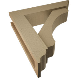 Ekena Millwork - BKTUROLEC00 - Timberthane Rough Cedar Faux Wood Legacy Traditional Bracket w/ Offset Brace