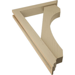 Ekena Millwork - BKTUR0352X22X34LEC01RCPR - Timberthane Faux Wood Legacy Style Bracket w/ Offset Brace, Traditional Ends, 3 1/2"W x 22"D x 34"H, Primed Tan