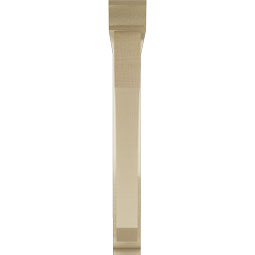 Ekena Millwork - BKTUR0352X28X28LEC01RCPR - Timberthane Faux Wood Legacy Style Bracket w/ Offset Brace, Traditional Ends, 3 1/2"W x 28"D x 28"H, Primed Tan