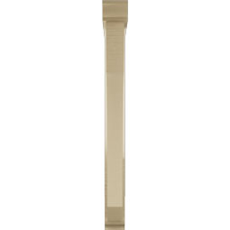 Ekena Millwork - BKTUR0352X28X36LEC01RCPR - Timberthane Faux Wood Legacy Style Bracket w/ Offset Brace, Traditional Ends, 3 1/2"W x 28"D x 36"H, Primed Tan