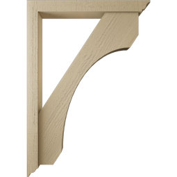Ekena Millwork - BKTUR0352X28X40LEC01RCPR - Timberthane Faux Wood Legacy Style Bracket w/ Offset Brace, Traditional Ends, 3 1/2"W x 28"D x 40"H, Primed Tan